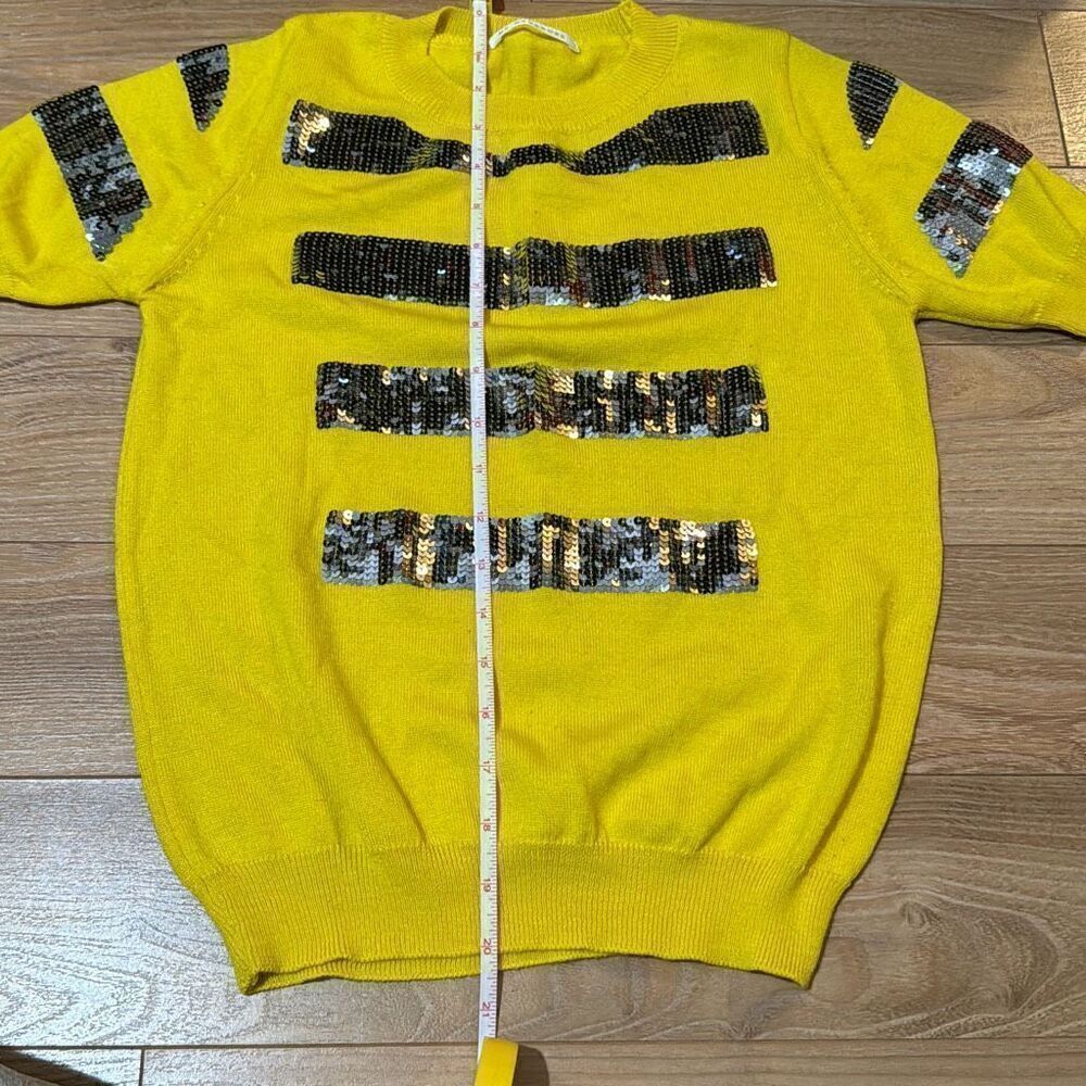 My wardrobe yellow and silver glitter striped top - Picture 5 of 6